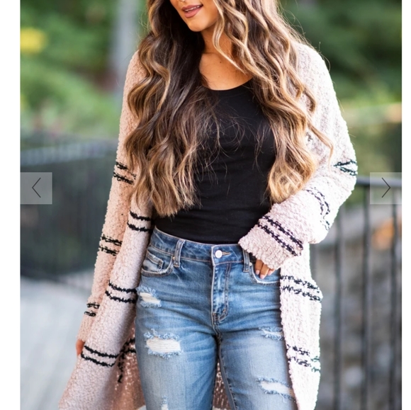 Lulus Sweaters - Lulu's Sweet Black & White Striped Cardigan